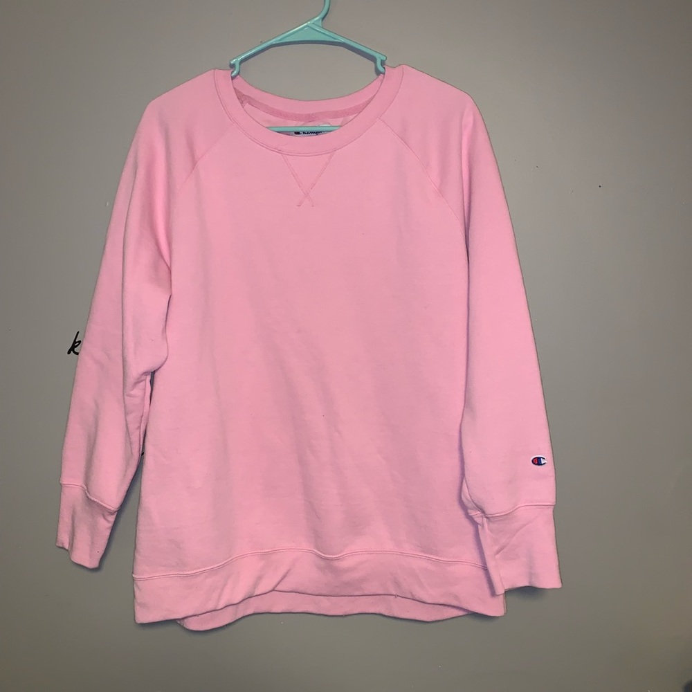 light pink women’s champion sweatshirt